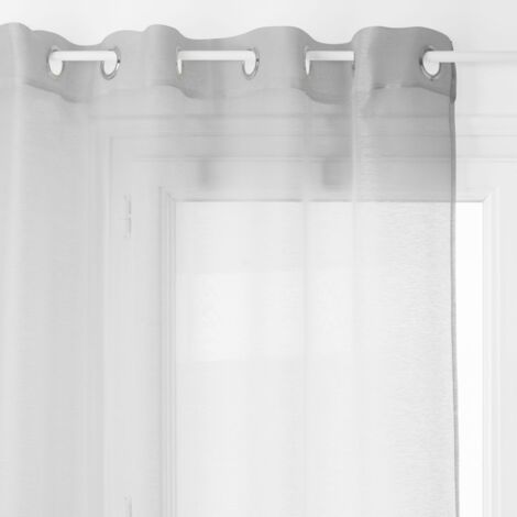 Atmosphera – Voilage Moly gris 135x240cm – 100% polyester – 8 œillets métalliques – Laisse passer la lumière tout en préservant l'intimité