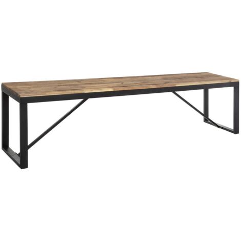 Atmosphera – Banc Edena en acacia 170x35cm – Structure en fer – Hauteur d'assise 45cm – Design industriel pour intérieur moderne