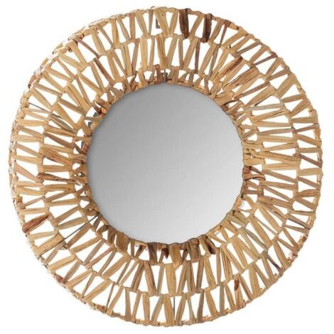 Atmosphera – Miroir tressé 47 cm – Beige – Acier et verre – Épaisseur 7 cm – Pour décoration intérieure moderne (1/4)