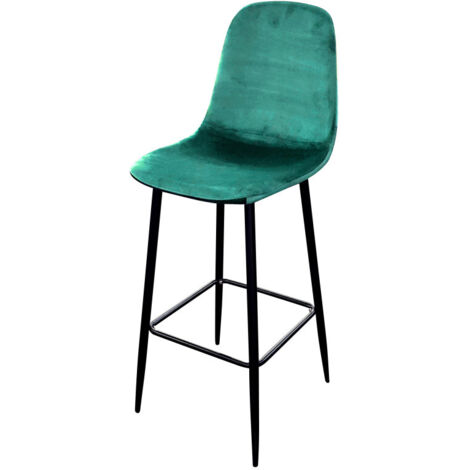 Chaise de bar en velours avec pieds en métal INOUI (1/3)