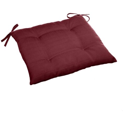 Galette de chaise carrée 4 points Korai Bordeaux 40x40x4 cm en polyester - Hespéride