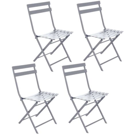Lot de 4 chaises de jardin pliantes en métal GREENSBORO (1/2)