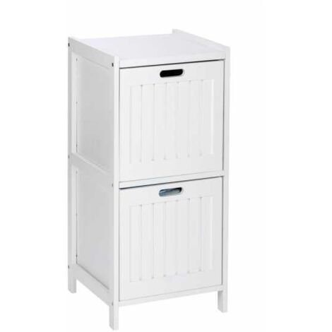 Etagère de salle de bain 2 tiroirs en bois OLSO (1/5)
