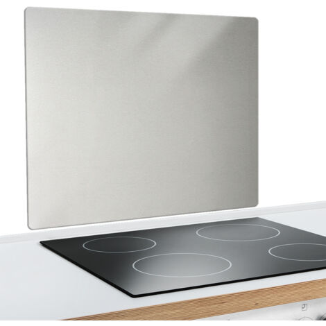 Wenko – Plaque de protection murale en acier inox brossé 56 x 47 cm – Épaisseur 0,6 mm – Montage facile avec tampons adhésifs