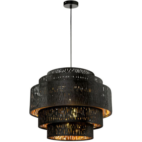 Globo – Lampe à suspension en velours 50cm – Hauteur 140cm – Culot E27 – Puissance 60W – Élégante pour espaces modernes (1/4)