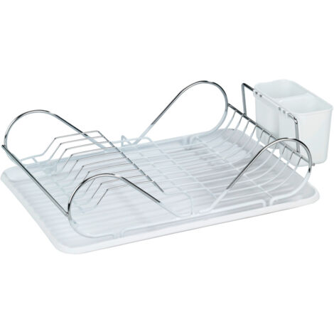Égouttoir à vaisselle en métal chromé avec plateau CLEAN