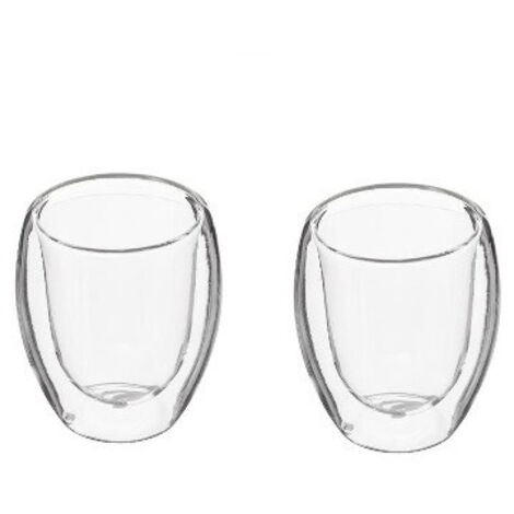 Atmosphera – Ensemble de 2 tasses à café double paroi en verre – Contenance 10 cl – Dimensions Diam. 5,5 x H. 6,8 cm – Poids 0,1 kg (1/3)