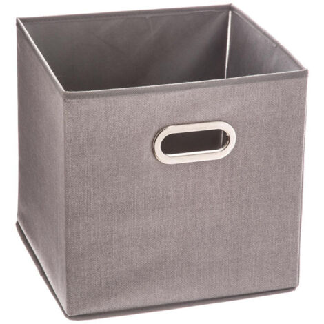 5Five Simply Smart – Boîte de rangement pliable 31x31cm – Carton gris clair – Structure polypropylène – Compatible étagères cube – Poids léger 0.58kg (1/5)