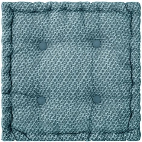 Atmosphera – Coussin de sol géométrique 40x40 cm – 100% coton doux – Confort optimal pour coin lecture – Poignée intégrée pour déplacement facile