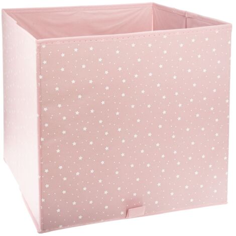 Atmosphera – Bac de rangement étoile rose 29x29cm – Polypropylène – Compatible étagères – Pour jouets et vêtements – Facile à plier (1/7)