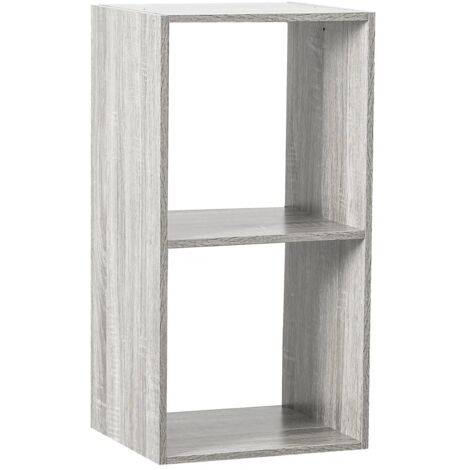 Five – Étagère modulable 2 cases effet chêne gris – Dimensions 34,5x32x68 cm – Panneau de particules aggloméré – Compatible Mix n Modul - 5five