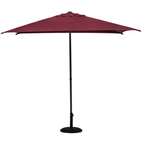 Hesperide – Parasol droit carré Soya bordeaux 250x250cm en acier – Protection UV UPF 50 – Toile déperlant – Inclinable avec système push up