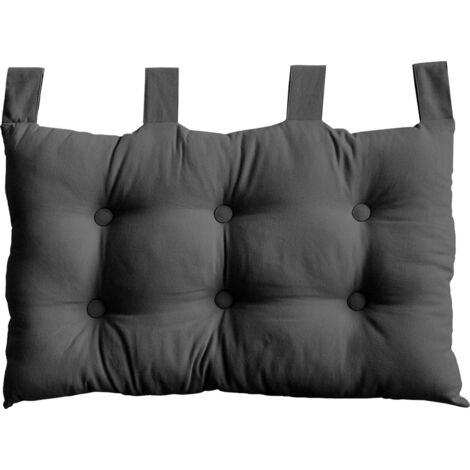 Coussin tête de lit en coton 70x45 cm – Pattes boutonnées – Effet matelassé cocooning – Non déhoussable – Confort pour coin lecture – Enjoy Home