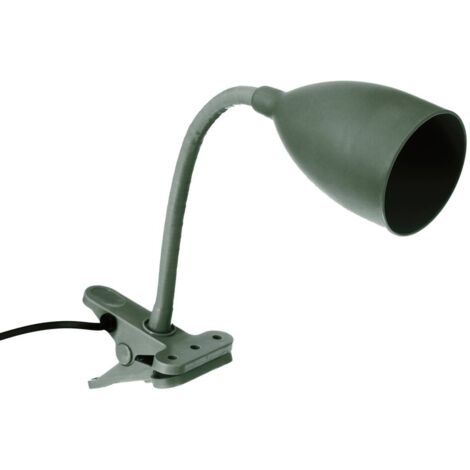 Les Tendances – Lampe pince en métal et silicone vert jade – Douille E14 – Hauteur 43 cm – Alimentation secteur – Abat-jour flexible pour bureau