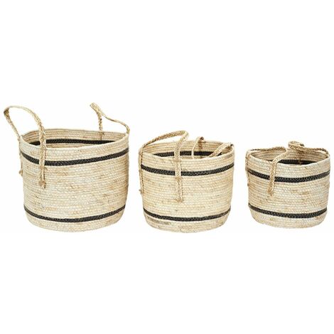 Ensemble de 3 paniers ronds en fibre de maïs (1/5)