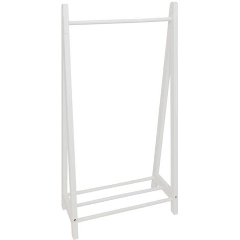 Atmosphera – Porte-manteau contemporain blanc MDF avec étagère inférieure – Dimensions 60x114x30 cm – Pour vêtements enfants – Design scandinave