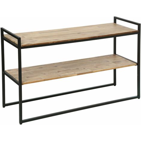 Console 2 étagères en bois et acier EDENA (1/5)