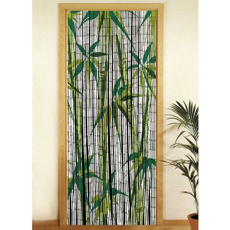 Rideau de porte en bambou et perle de bois