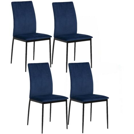 Lot de 4 chaises de salle à manger en tissu et métal JULIA (1/4)