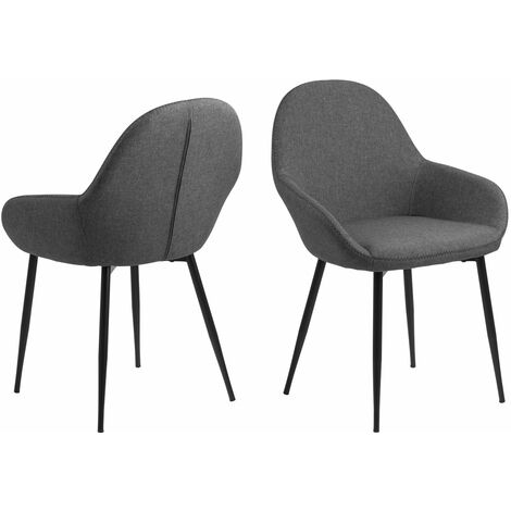 Lot de 2 chaises de salle à manger avec accoudoirs CANDICE (1/4)