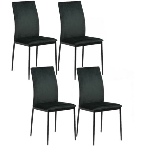 Lot de 4 chaises de salle à manger en tissu et métal JULIA (1/4)