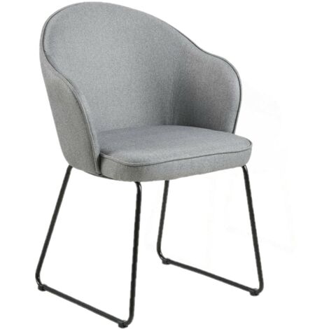 Chaise de salle à manger avec accoudoirs avec pieds en métal MARCELLE (1/4)