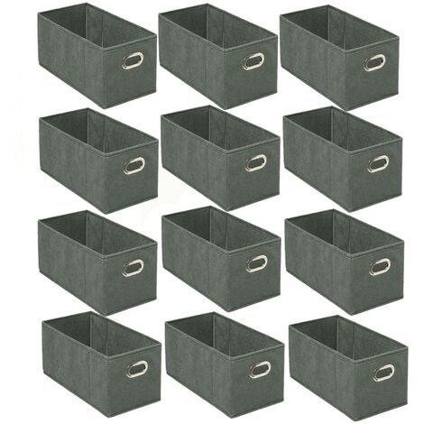 Lot de 12 paniers de rangement en tissu avec poignée MIX'N MODUL