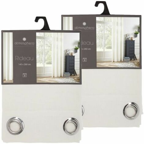 Lot de 2 rideaux en polyester LEON (1/4)