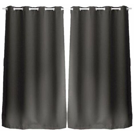 Lot de 2 rideaux occultants à œillets REGLISSE (1/3)