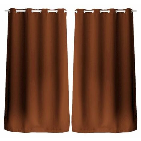 Lot de 2 rideaux uni à œillets BASIC (1/3)