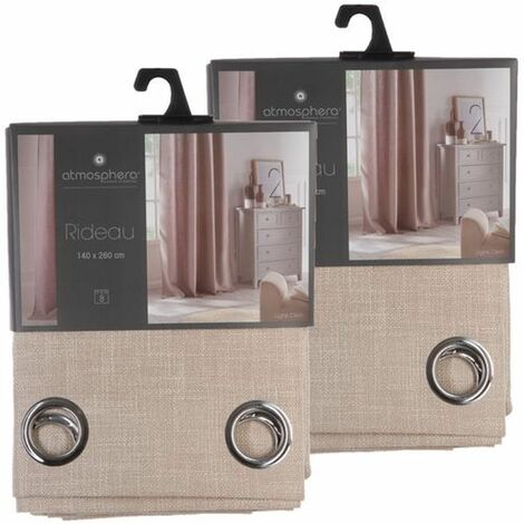Lot de 2 rideaux à 8 œillets CLEM (1/4)