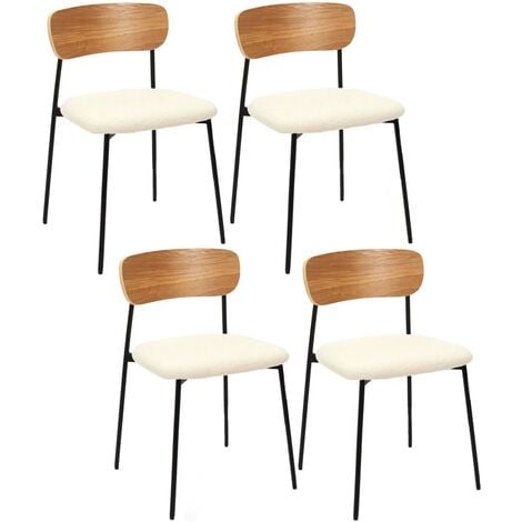 Lot de 4 chaises scandinave en polypropylène et métal Toilinux