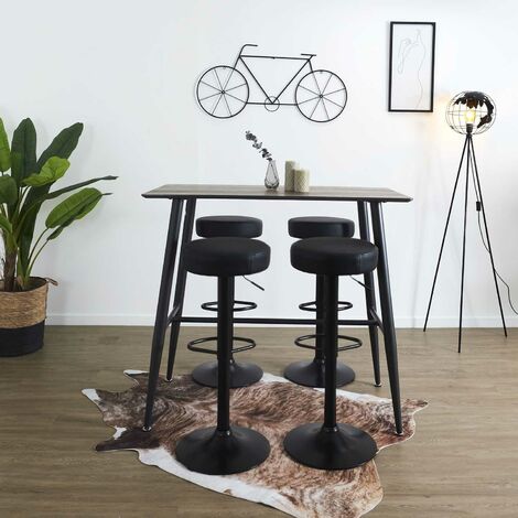 Lot de 2 Tabourets de bar hauteur réglable en simili