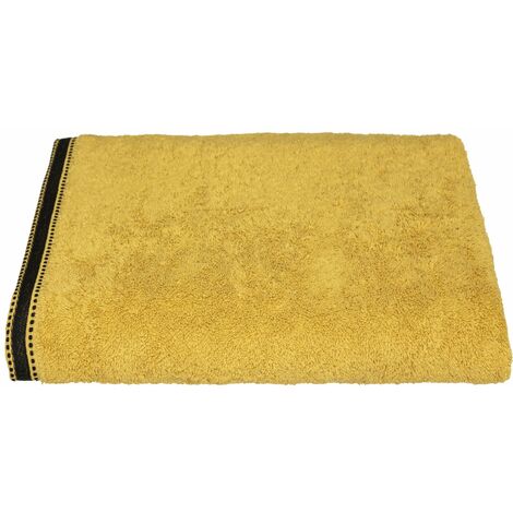 Drap de bain en Coton Jaune Ocre tissu éponge 100 x 150 cm - Atmosphera