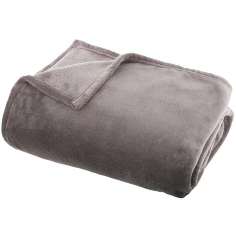 Plaid flanelle gris 130x180cm - Atmosphera créateur d'intérieur