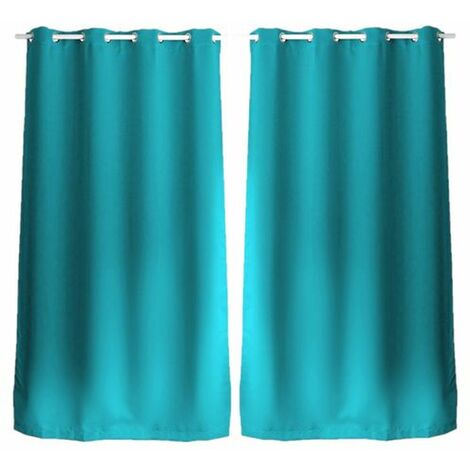 Lot de 2 Rideaux uni avec œillets (1/3)