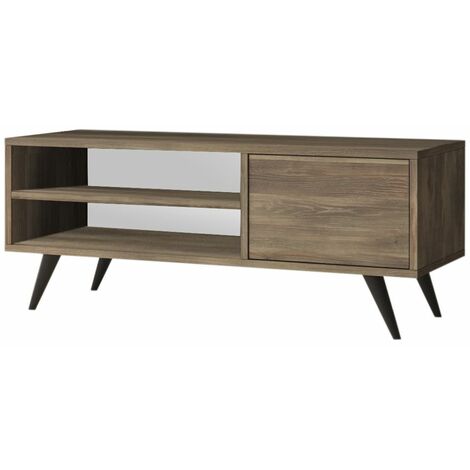 Meuble TV 2 niches de rangement et 1 porte abattante (1/5)