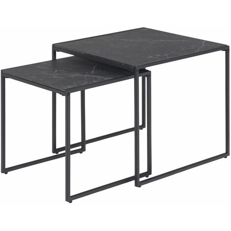 Ensemble de 2 tables gigognes carrées en métal FÉLICE (1/5)