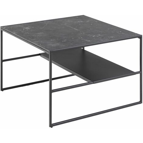 Table basse 2 niveaux effet marbre design contemporain FÉLICE (1/4)