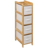 Meuble étagère en bambou 4 paniers de rangement MIX'N MODUL