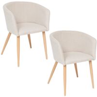 Lot de 2 fauteuils à diner en velours avec pieds clairs MARLO