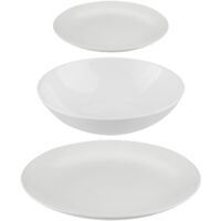 5Five Simply Smart – Service vaisselle 18 pièces en grès COLORAMA – 6 assiettes plates 26 cm, 6 assiettes creuses 21 cm, 6 petites assiettes 20 cm – Compatible micro-ondes et lave-vaisselle