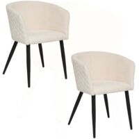 Lot de 2 fauteuils à diner en tissu chenille MARLO