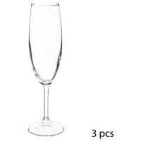 Ensemble de 3 flûtes à champagne en verre cristallin TANA