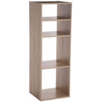 Meuble Étagère 4 cases de rangement effet bois naturel H 100.5 cm - Five