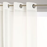 Atmosphera – Voilage à œillets en etamine 140 x 240 cm – Couleur ivoire – 100% polyester – Lavable en machine à 30°