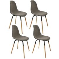 Lot de 4 chaises à pieds bicolores en tissu et métal PHENIX