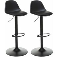 Lot de 2 chaises de bar ajustables en hauteur avec coussin AIKO