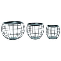 Ensemble de 3 tables d'appoint gigognes en métal effet boule