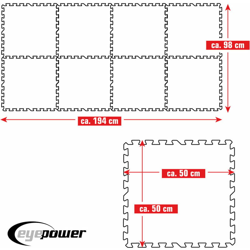 1,9m² Poolunterlage - 8 Große Poolmatten - 50x50 Outdoor Pool  Bodenschutzmatte